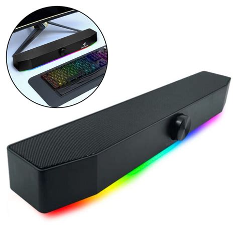 Caixa De Som Gamer Soundbar Bluetooth W Rms Led Rgb Super Potente