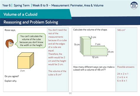 Volume Of A Cuboid Reasoning And Problem Solving Maths Year