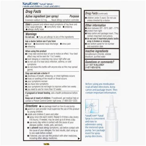 Nasalcrom Nasal Spray Allergy Symptom Controller 200 Sprays 88 Fl Oz 4 Pack