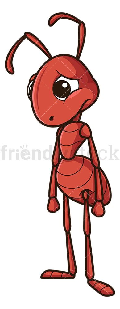 Sad Ant Cartoon Clipart Vector - FriendlyStock