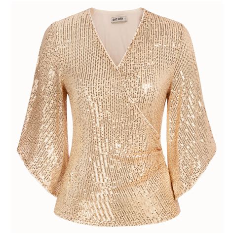 Grace Karin Fashion Women S Sparkle Sequin Party Blouse Tops Shimmer