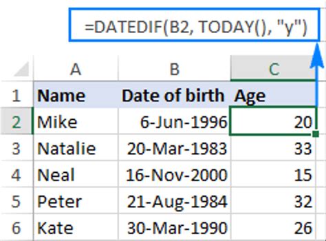 Excel Dan Rumus Microsoft Excel Cara Menghitung Umur Tahun Dan Bulan