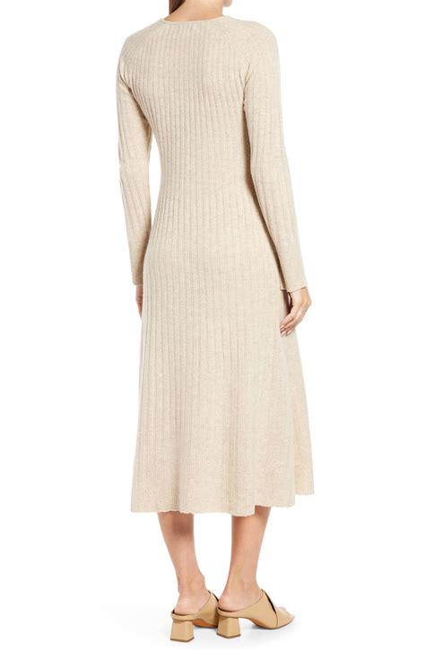 Nordstrom Rib Long Sleeve Midi Sweater Dress Nordstrom