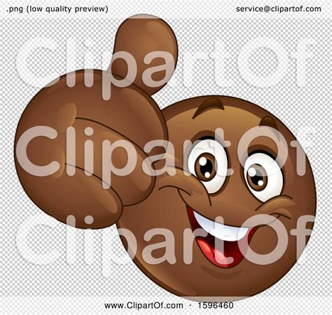 Clipart of a Brown Emoji Emoticon Giving a Thumb up - Royalty Free ...