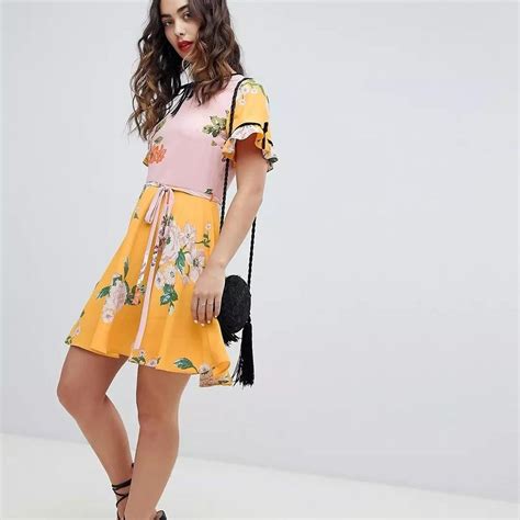 Bnwt Size Uk 12 Pink And Yellow River Island Floral Depop