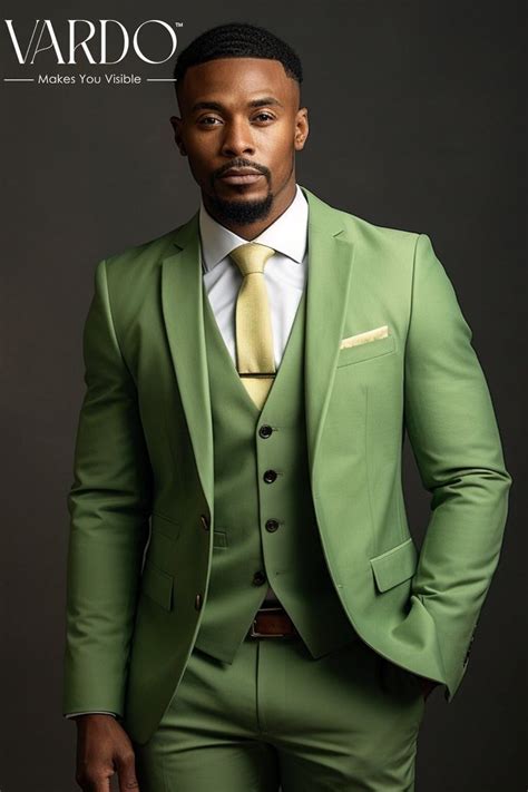 Elegant Honey Dew Green Three Piece Suit For Men Tailored Fit The