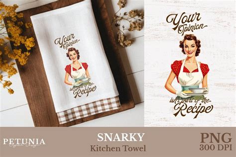 Retro Woman Kitchen Towel Kitchen Towel Sublimation Design