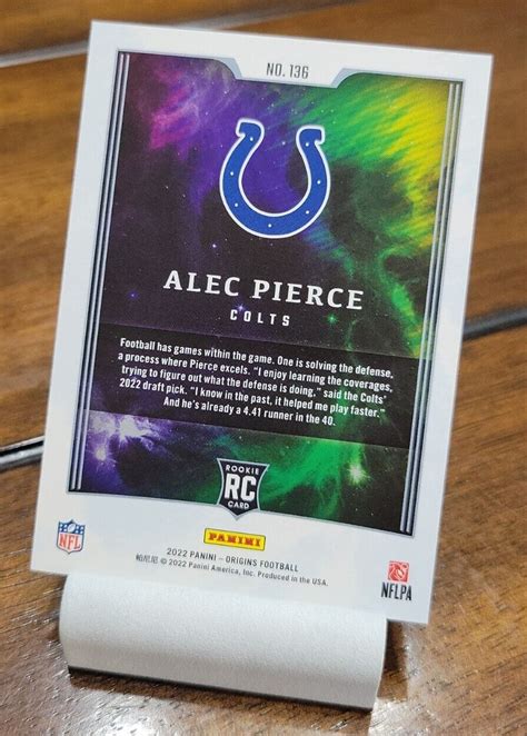 2022 Panini Origins Rookie 136 Alec Pierce RC Indianapolis Colts