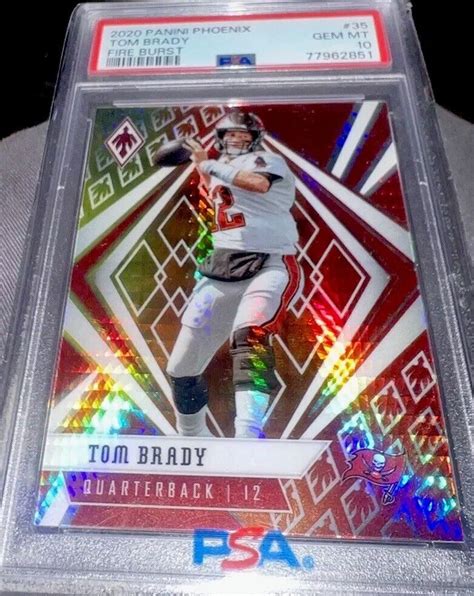 2020 Panini Phoenix Tom Brady Fire Burst Holo 35 Psa 10 Gem Mint Bucs