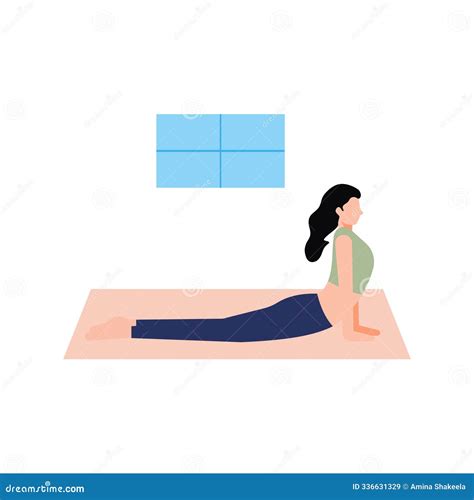 The girl is stretching stock illustration. Illustration of head - 336631329