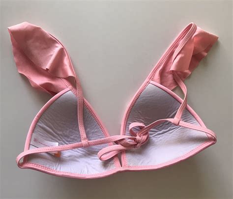New Boundaries Pink Padded Ruffles Bikini Swim Bra To Gem