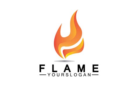 Heiße brennende Feuerflamme Logo Vektor v16