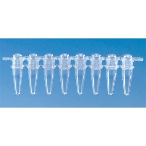 BrandTech 781330 PCR Tube Strip With Attached Domed Strip Cap 8 X 0 2mL