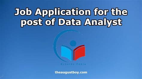 Job Application Letter For The Post Of Data Analyst Myguidepedia Data Analyst Job