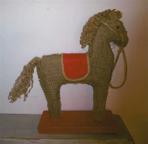 CHEVAL EN CARTON Et Toile De Jute Decoration Equestre Style Jouet