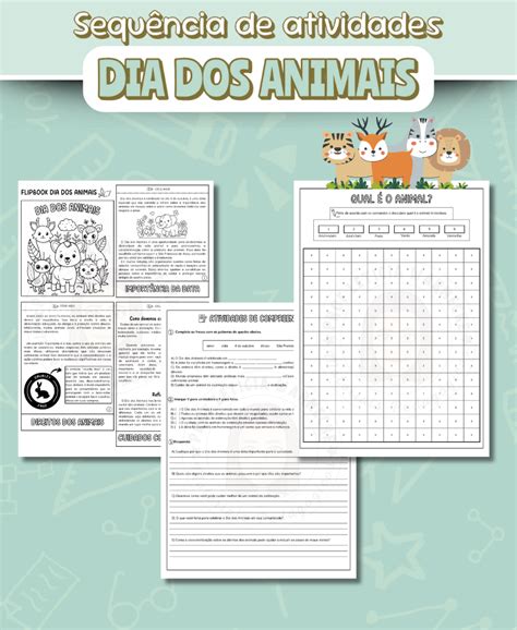 Atividade Ludica Dia Dos Animais - Atividade Dia dos animais – Eu Profle – Recursos Pedagógicos