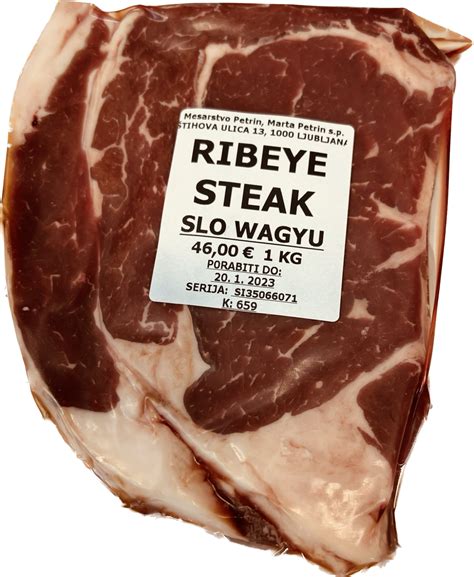 Mesarstvo Petrin - Ribeye steak SloWagyu, suho zorjen, teža cca 500 do