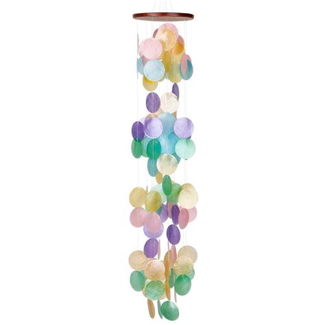 WOODSTOCK CHIMES Asli Arts Collection Capiz Waterfall 40 In Rainbow