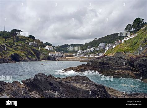 Polperro Village And Harbour On A Summers Day Stock Photo Alamy