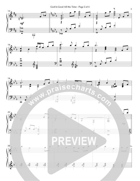 God Is Good All The Time Instrumental Sheet Music Pdf Lifeway