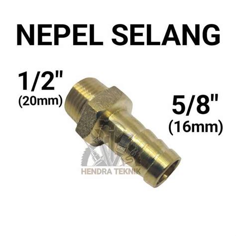 Nepel Selang X Inch Sambungan Nipple Hose Kuningan Drat Luar