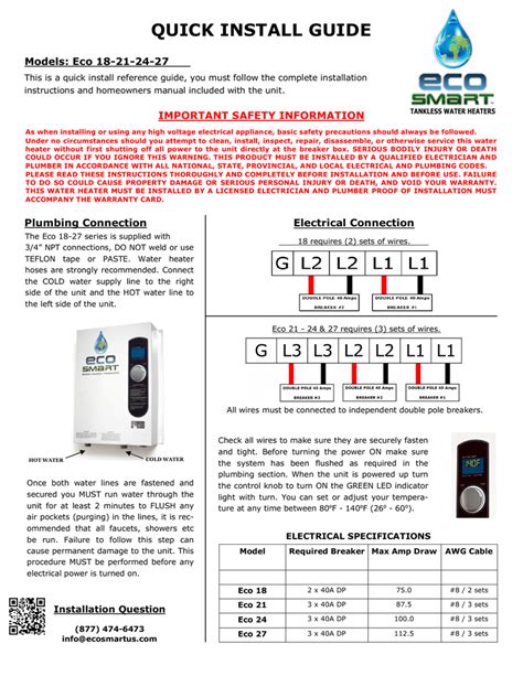 Ecosmart Eco Instructions Assembly Manualzz Off