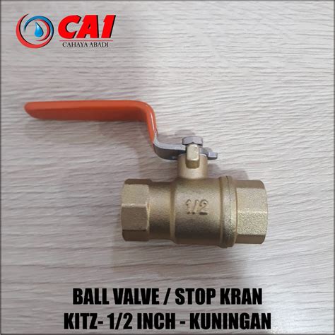 Jual Stop Kran Ball Valve Inch Kuningan Kitz Shopee Indonesia