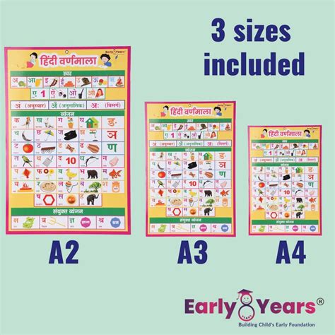 hindi alphabet poster chart  kids printable hindi poster hindi