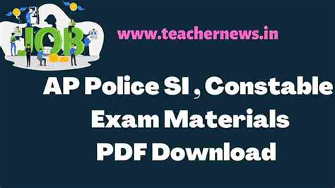 AP Police SI Constable Exam Materials 2023 AP Police Sub Inspector