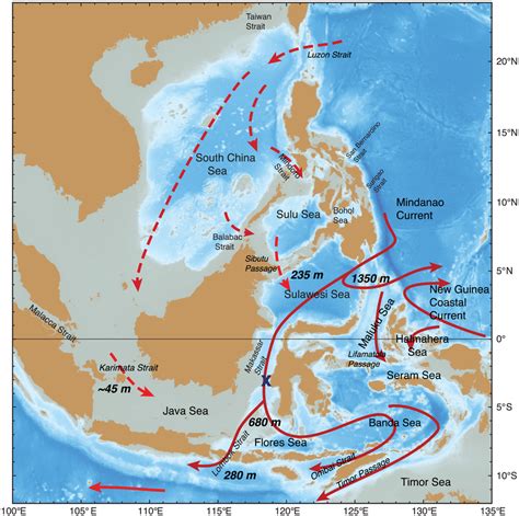 The Pathways And Sill Depths Of The Indonesian Throughflow Within The