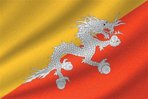 National Flag Of Bhutan 11158952 Vector Art At Vecteezy