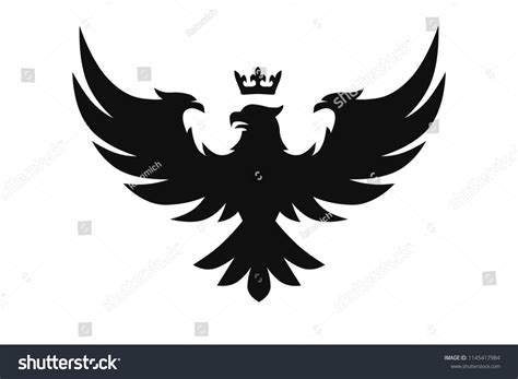 Heraldic Black Eagle Falcons Hawks Set Stock Vector Royalty Free