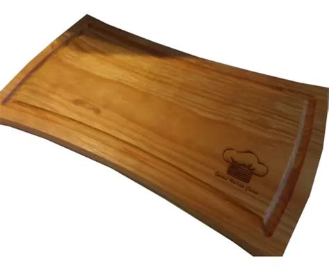 Plato Tabla Madera Carnes Asado 19x35cm Estilo Nordico C Log