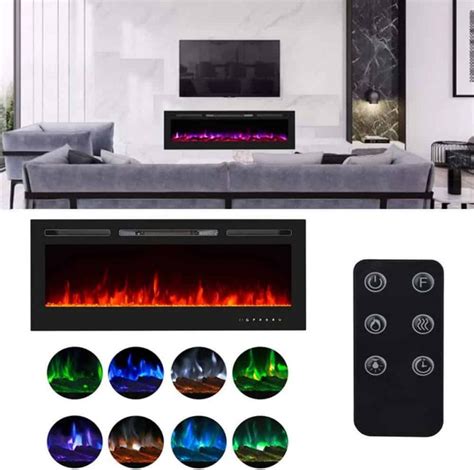 36" Recessed Mounted Electric Fireplace Insert with Touch Screen ...