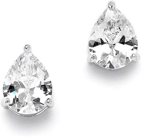 Amazon Mariell Cubic Zirconia Stud Earrings Pear Shape Cz Crystal