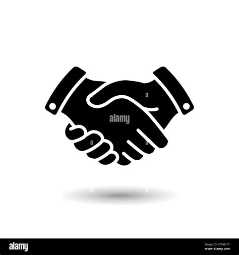 Vector Handshake Flat Icon Sign Business Contract Agreement Symbol