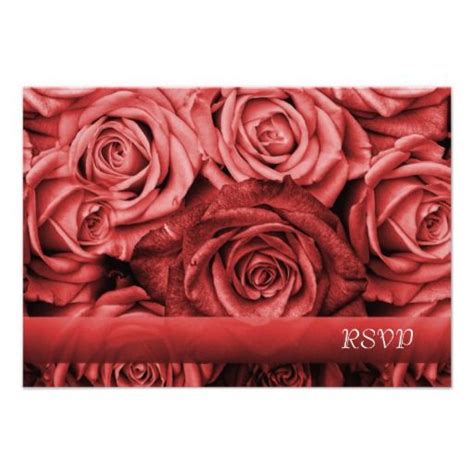 Vintage Red Roses RSVP wedding card | Zazzle | Rsvp wedding cards ...