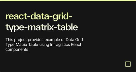 React Data Grid Type Matrix Table Codesandbox