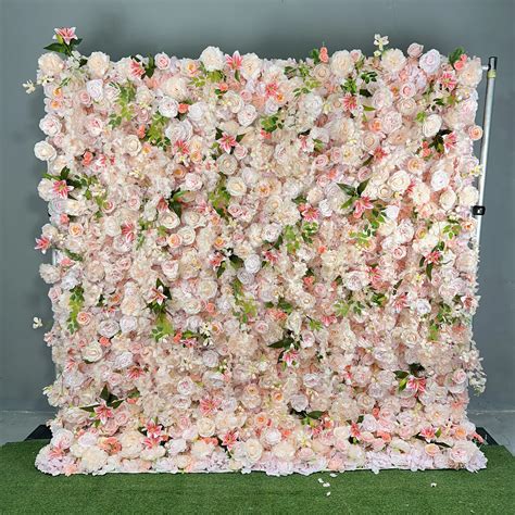 Gj Wa Wholesale Silk Flower Wall Panel Roll Up Flower Wall Backdrop