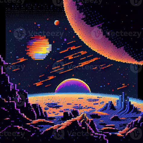 Pixel Art Space Background - 22459322 Stock Photo at Vecteezy