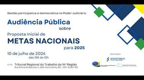 AUDIÊNCIA PÚBLICA SOBRE PROPOSTA INICIAL DE METAS NACIONAIS PARA 2025