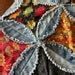 Rag Quilt Runner Leaves Forest Fall Raggy Denim And Fabric Table Runner