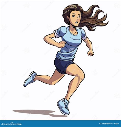 Female Runner Hand-drawn Illustration. Female Runner. Vector Doodle ...