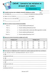 Multiples et diviseurs CM2 Exercice évaluation révision leçon pdf