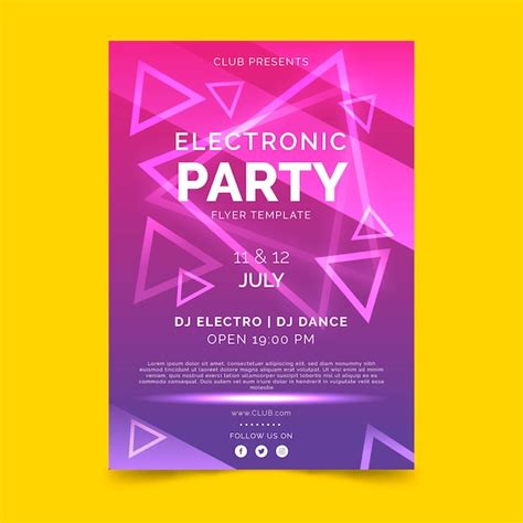 Free Vector | Electronic party gradient violet poster template