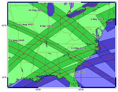 2045 Solar Eclipse Map