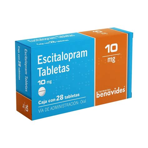 10 Mg Escitalopram Farmacias Benavides 28 Ud Tabletas