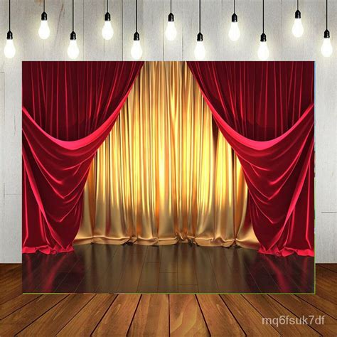 rendering theater stage theme photography backdrop golden  red