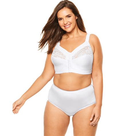 Comfort Choice Womens Plus Size Easy Enhancer Front Close Wireless