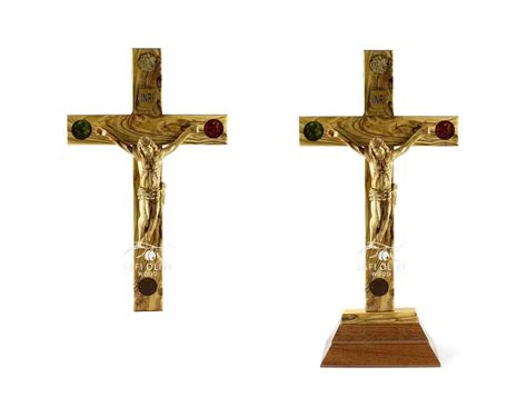 Catholic Olive Wood Crucifix With Elements Cm Cr